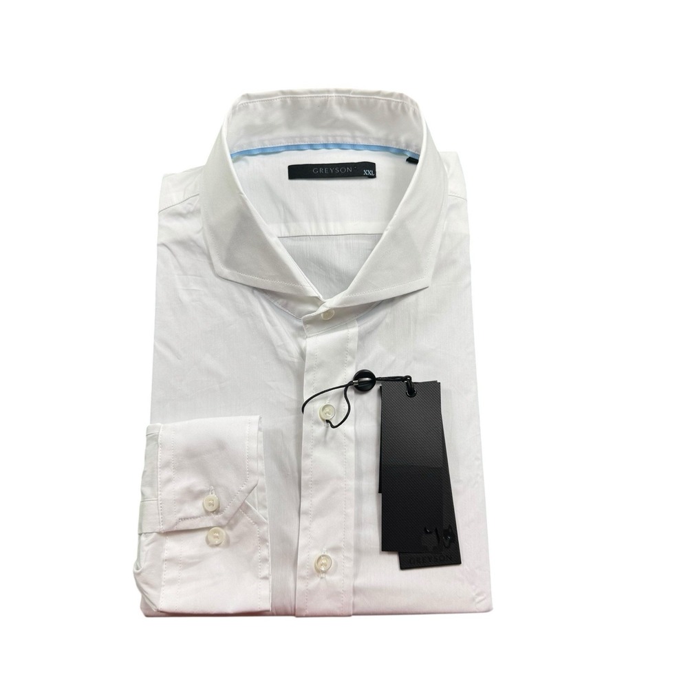 Greyson Woodward Solid White Spread Collar Button Down Mens 2XL MFA23W20-100